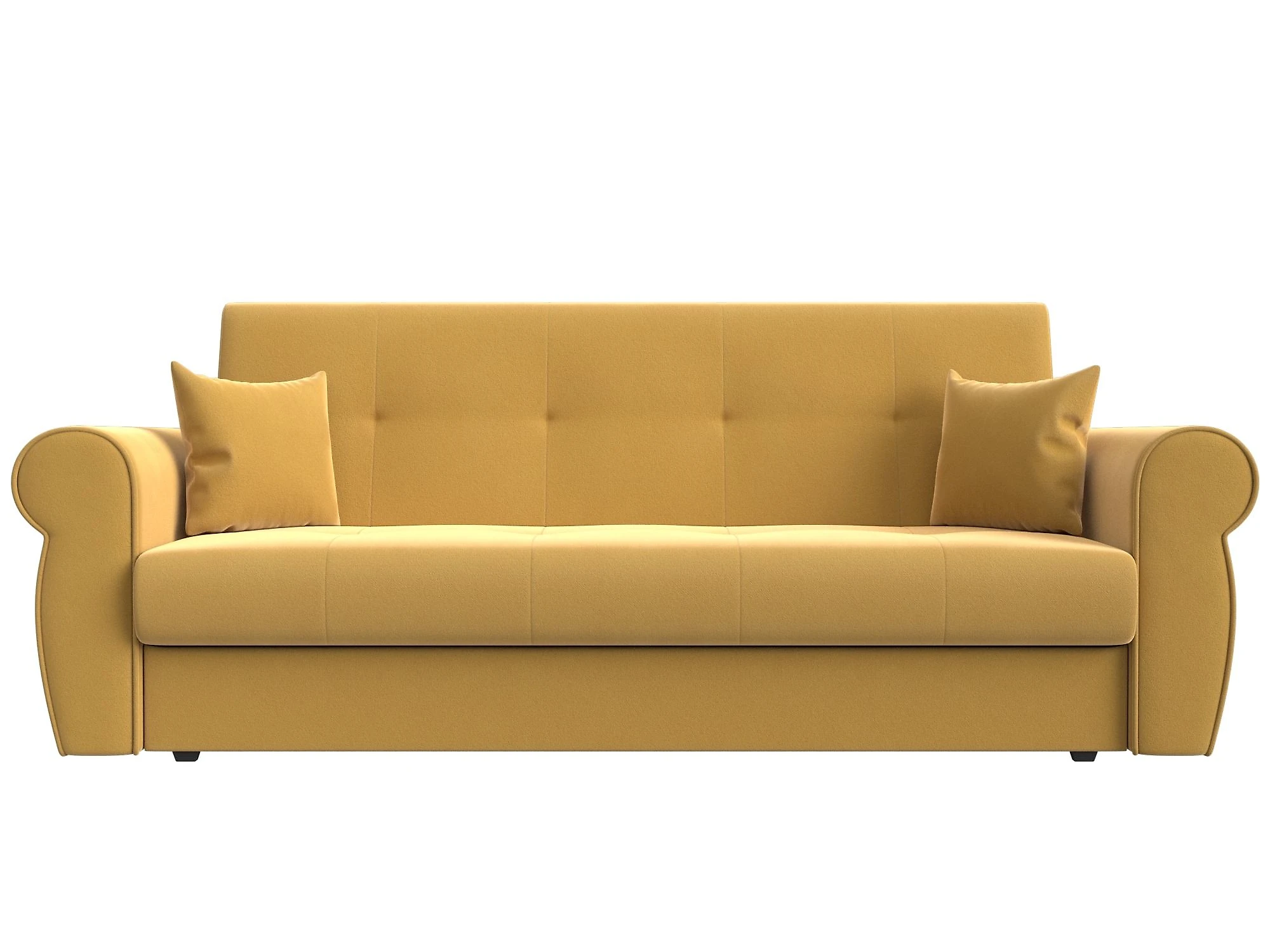 Жёлтый прямой диван Лига-019 Дизайн 5 книжка