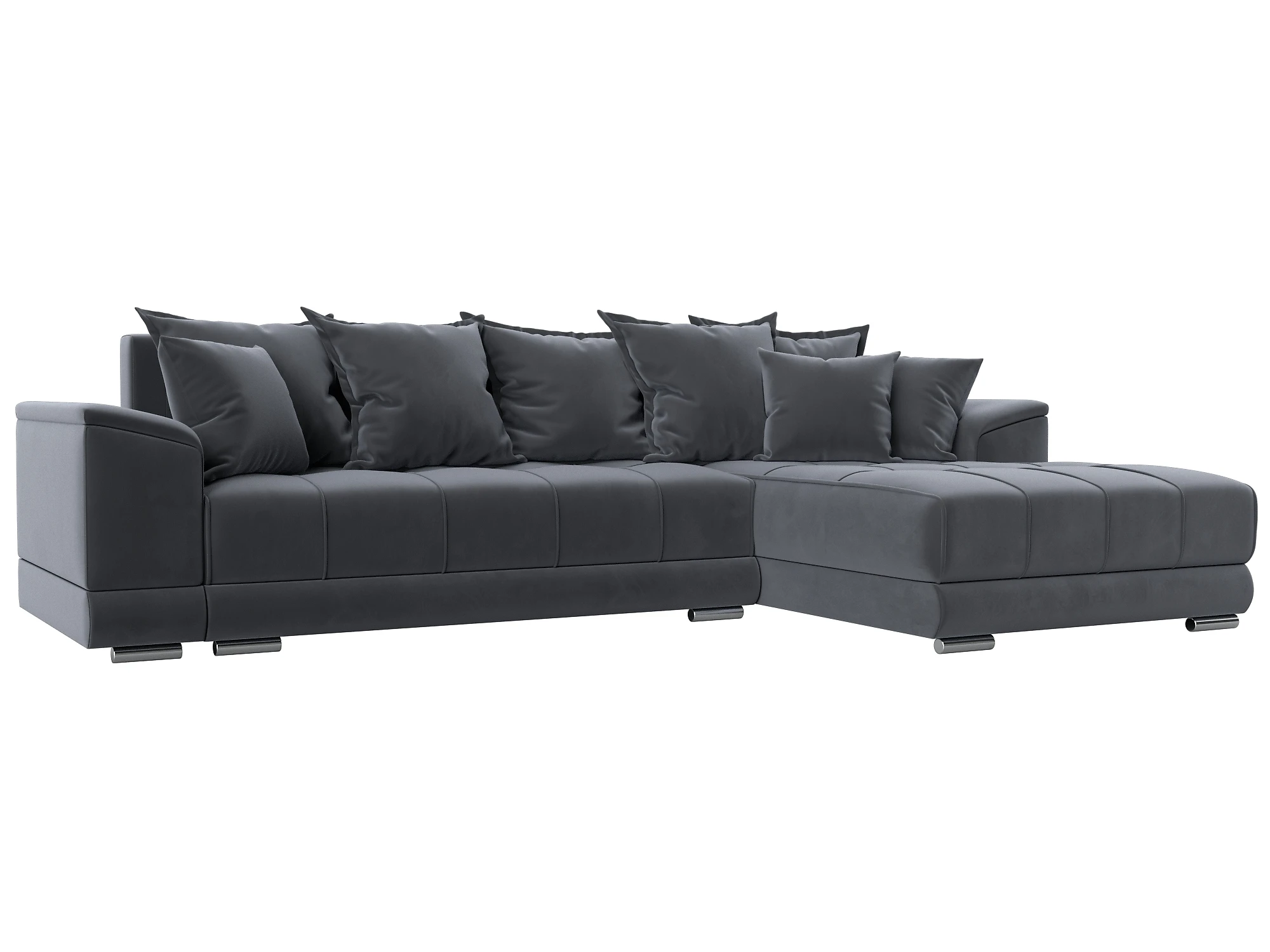 Угловой диван с правым углом НордСтар Плюш Дизайн 6