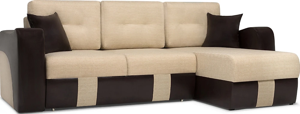 Угловой диван с независимым пружинным блоком Вендор Беж Браун