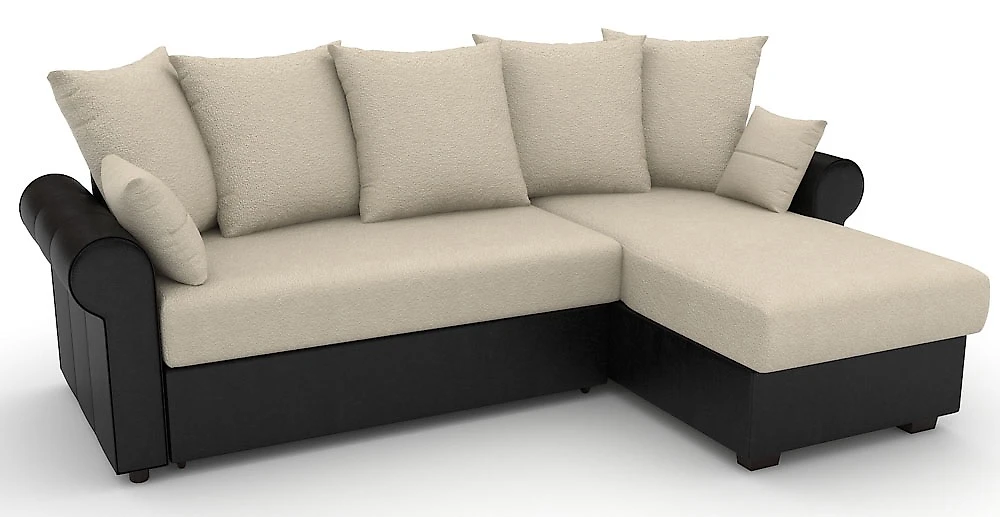 Угловой диван в классическом стиле Рейн-эконом беж