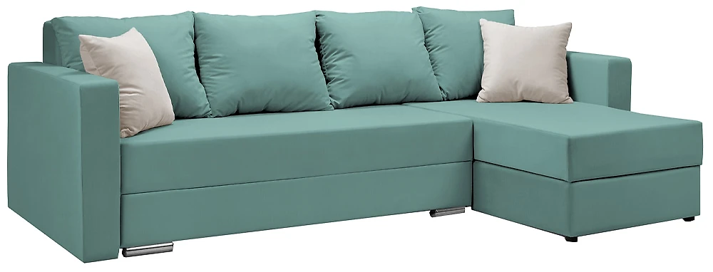 Угловой диван с левым углом Саванна-2 Бирюза