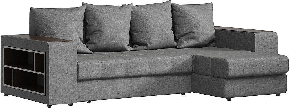 Угловой диван с ящиком в подлокотниках Дубай Кантри Грей