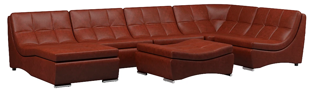  угловой диван с оттоманкой Монреаль-7 Дизайн 3 кожаный