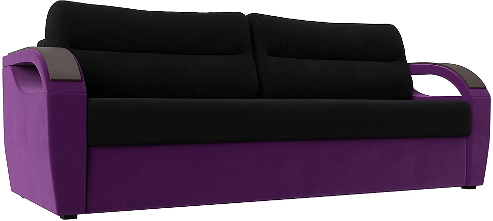 спальный диван в гостиную Форсайт Вельвет Блэк-Фиолет