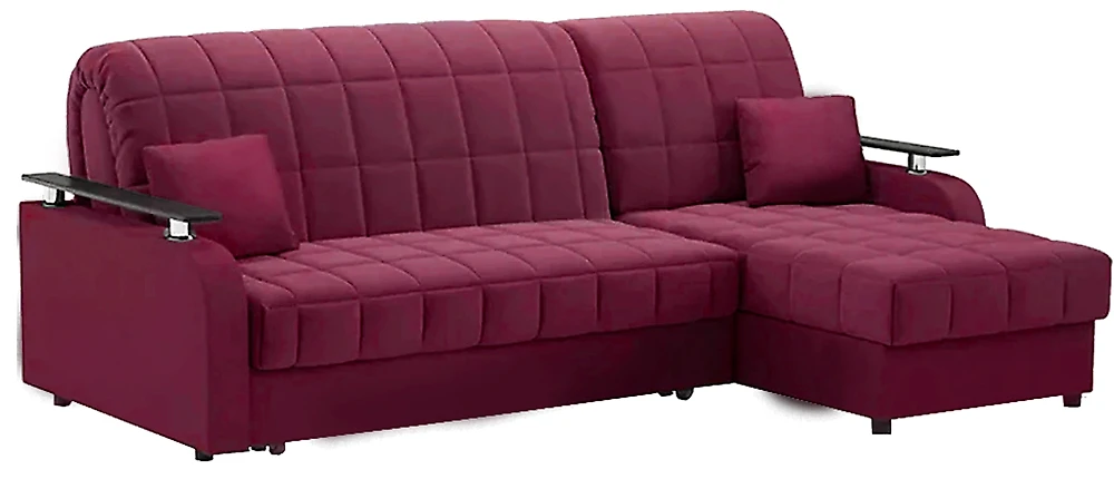 Угловой диван для ежедневного сна Карина Плюш Бордо