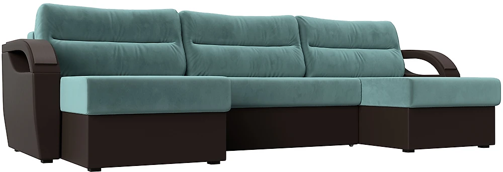 Угловой диван с подушками Форсайт Микс Плюш 2