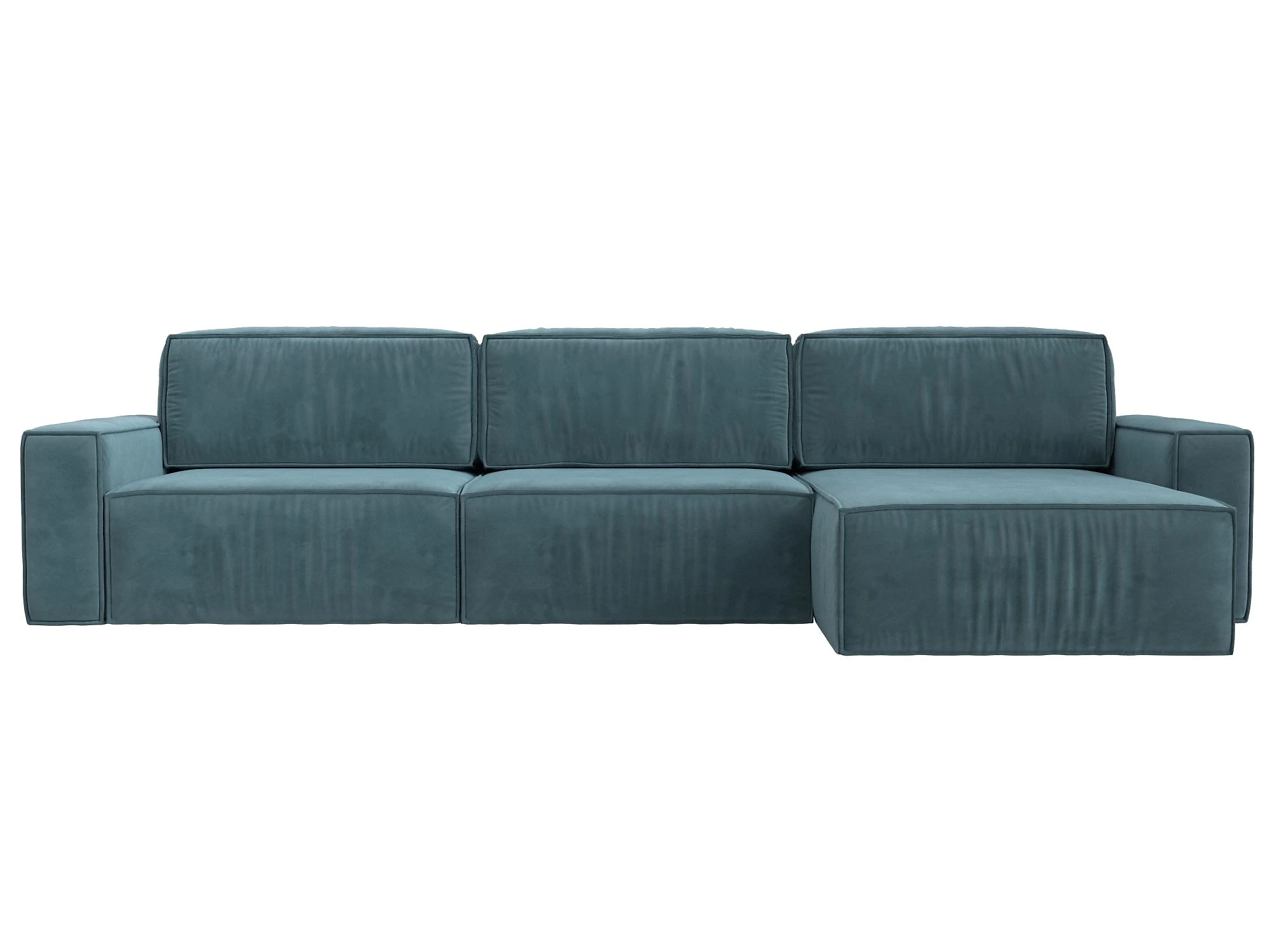 Угловой диван с правым углом Прага Классик лонг Плюш Дизайн 2