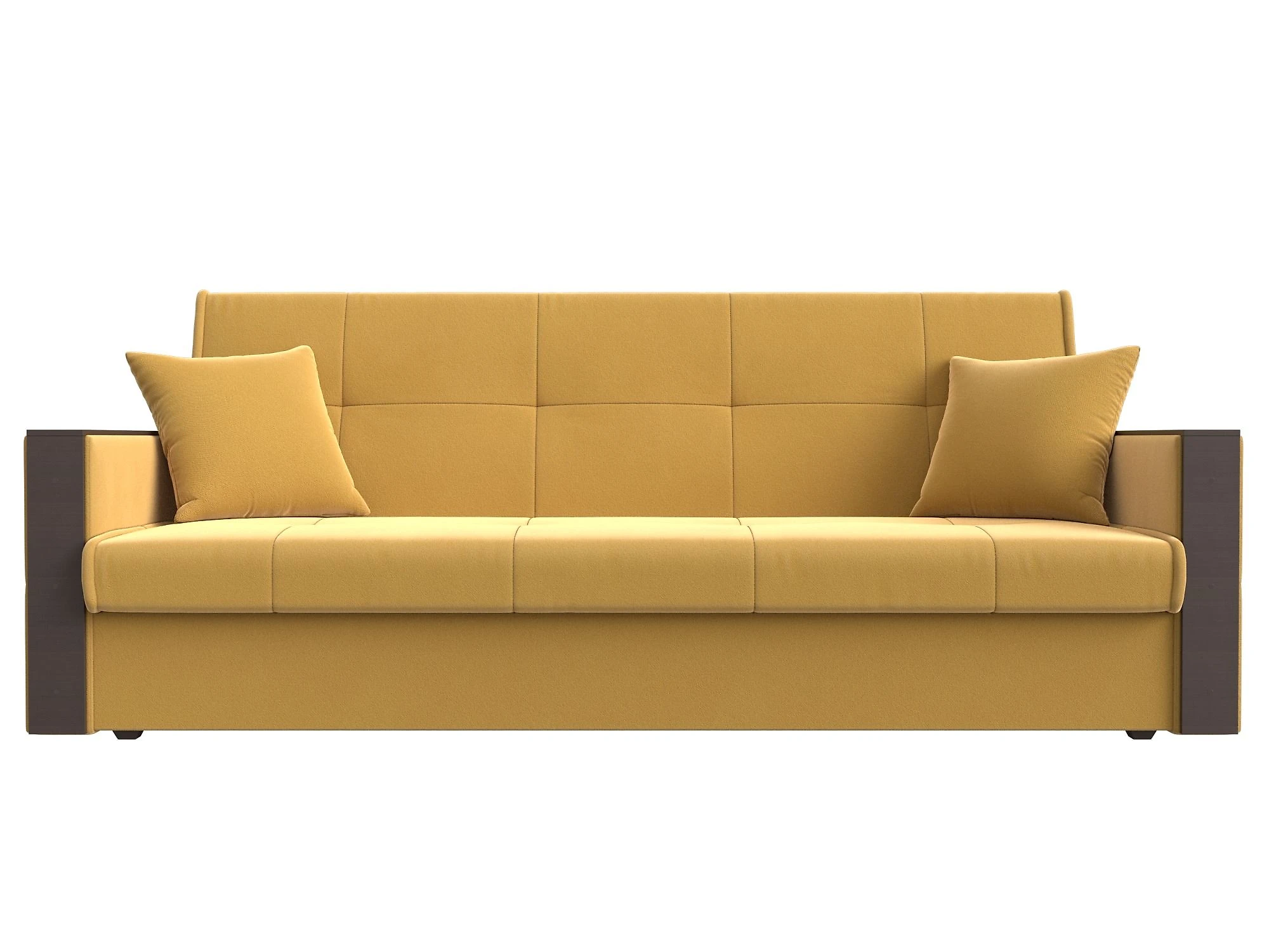 Жёлтый прямой диван Валенсия Дизайн 11 книжка