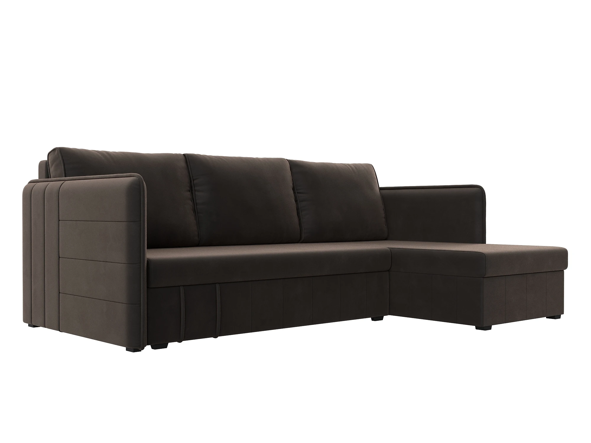 Угловой диван с ящиком для белья Слим Плюш Дизайн 2