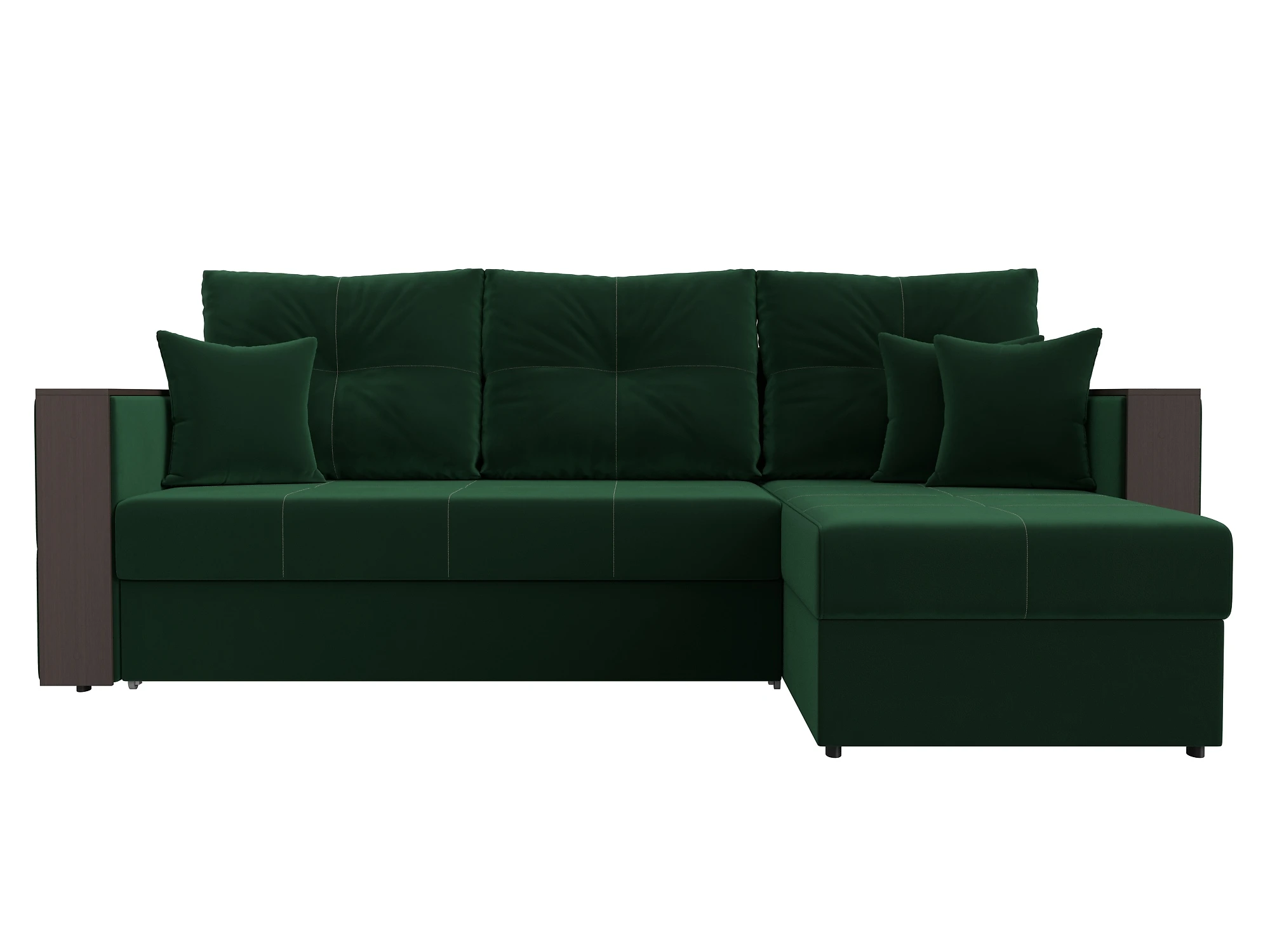 Зелёный угловой диван Валенсия Плюш Дизайн 4