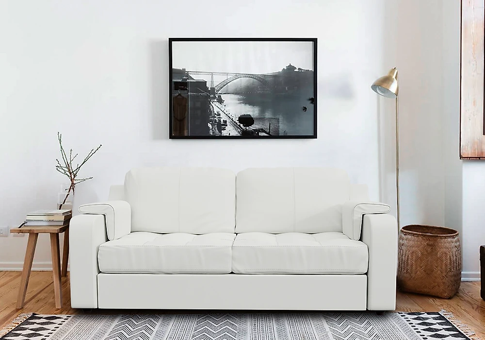 Кожаный диван Лофт Берета  2-х местный Дизайн 1 кожаный