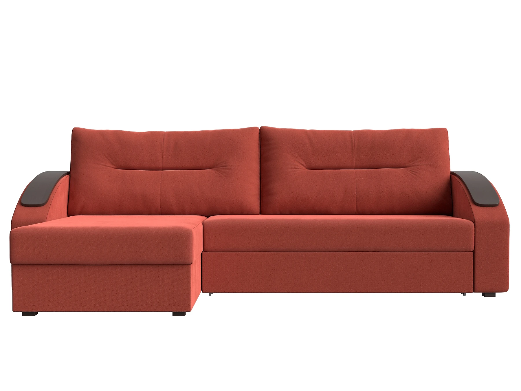 Угловой диван с ящиком для белья Канзас Плюш Корал
