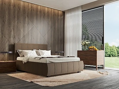 Двуспальная кровать с матрасом в комплекте Афина Люкс Кантри Бруно-140 с матрасом