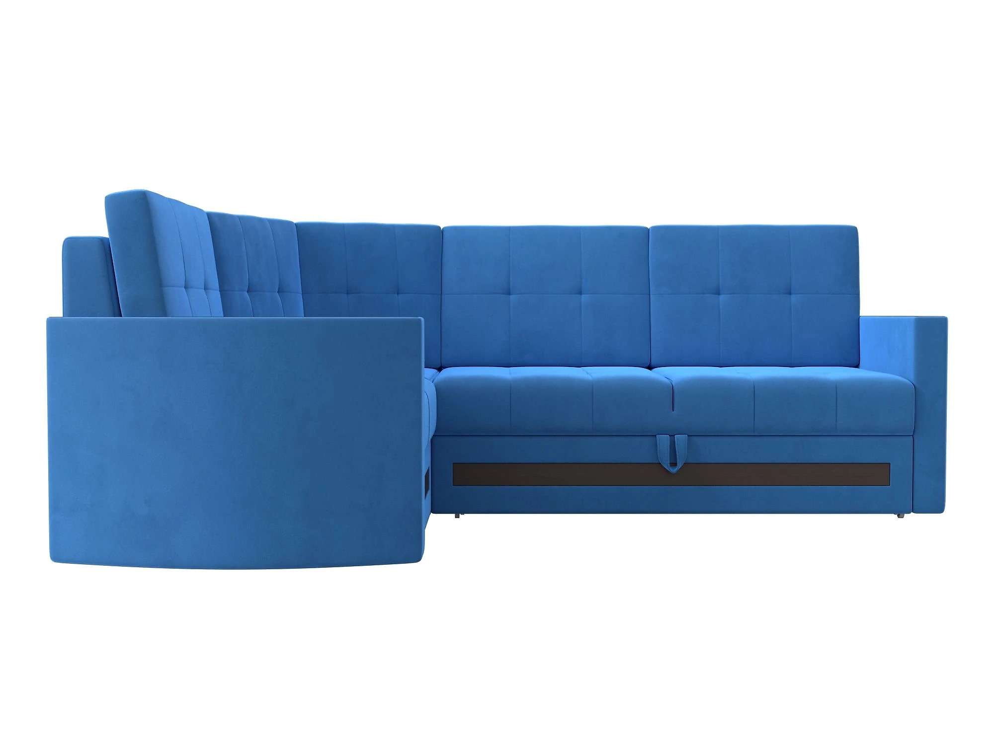 Угловой диван голубой Белла Плюш Дизайн 5