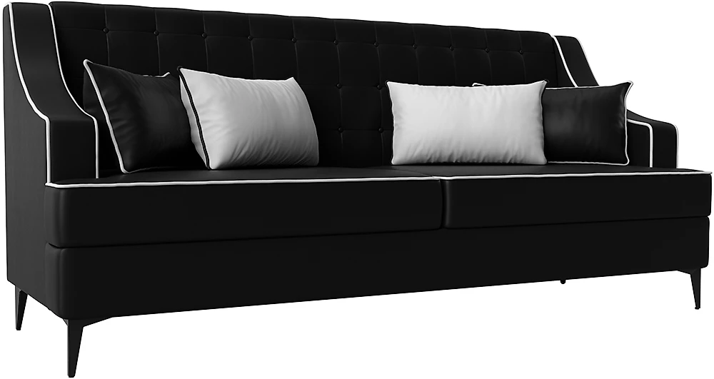трехместный диван Марк Черный - Белый