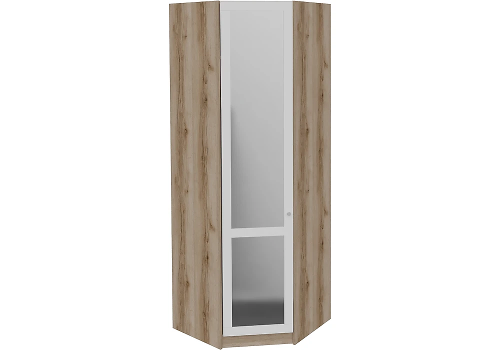 Высокий распашной шкаф Квадро ПМ-363.23.02 с зеркалом Белый