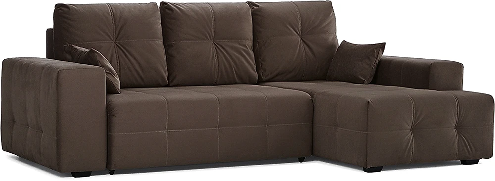 Угловой диван с подлокотниками Питсбург Плюш Шоколад