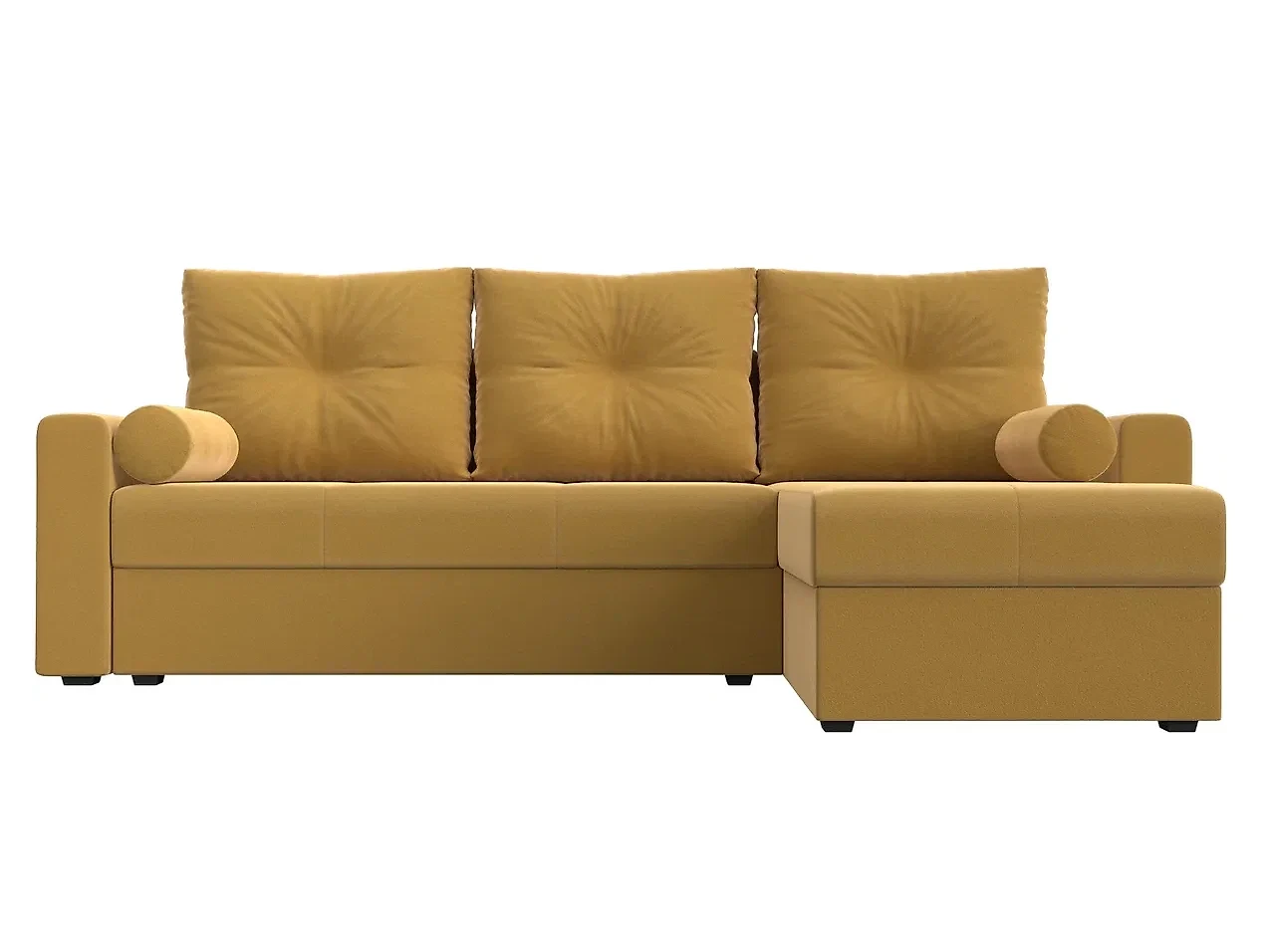 Угловой диван с левым углом Верона Лайт Вельвет Еллоу
