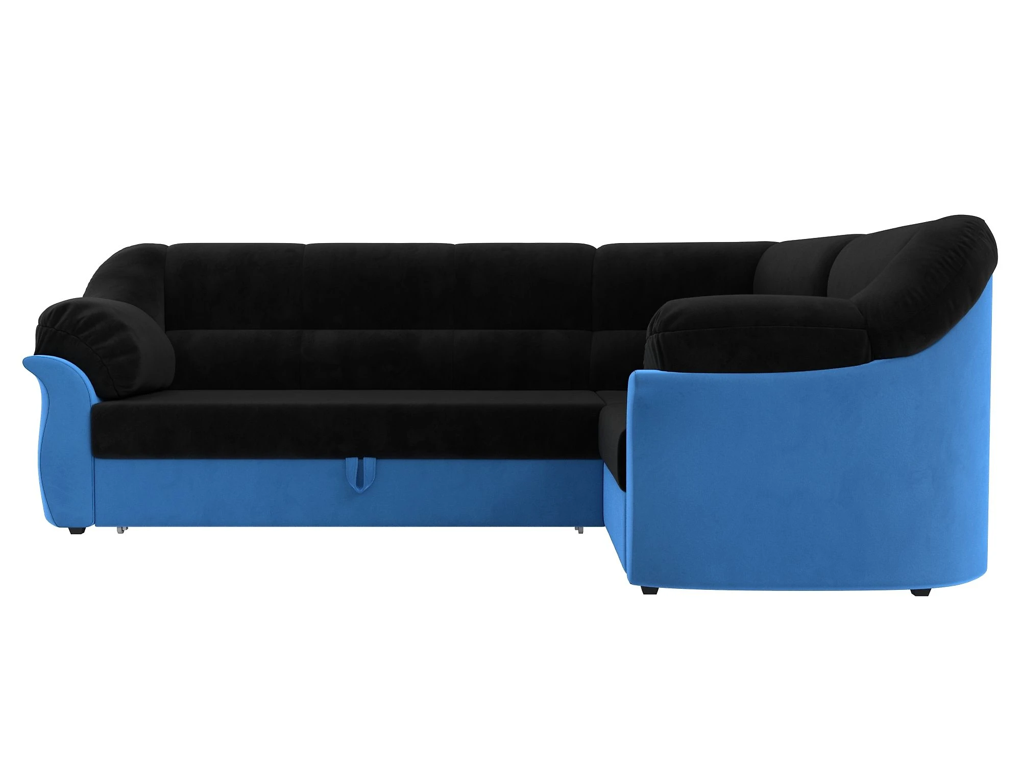 Угловой диван голубой Карнелла Плюш Дизайн 8