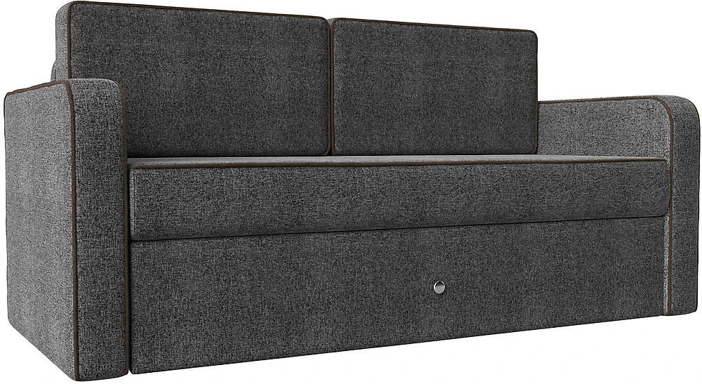 Прямой диван 150 см Смарт Рогожка Серый-Коричневый
