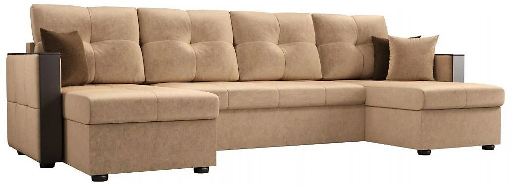 Угловой диван с подлокотниками Валенсия-П Плюш Латте