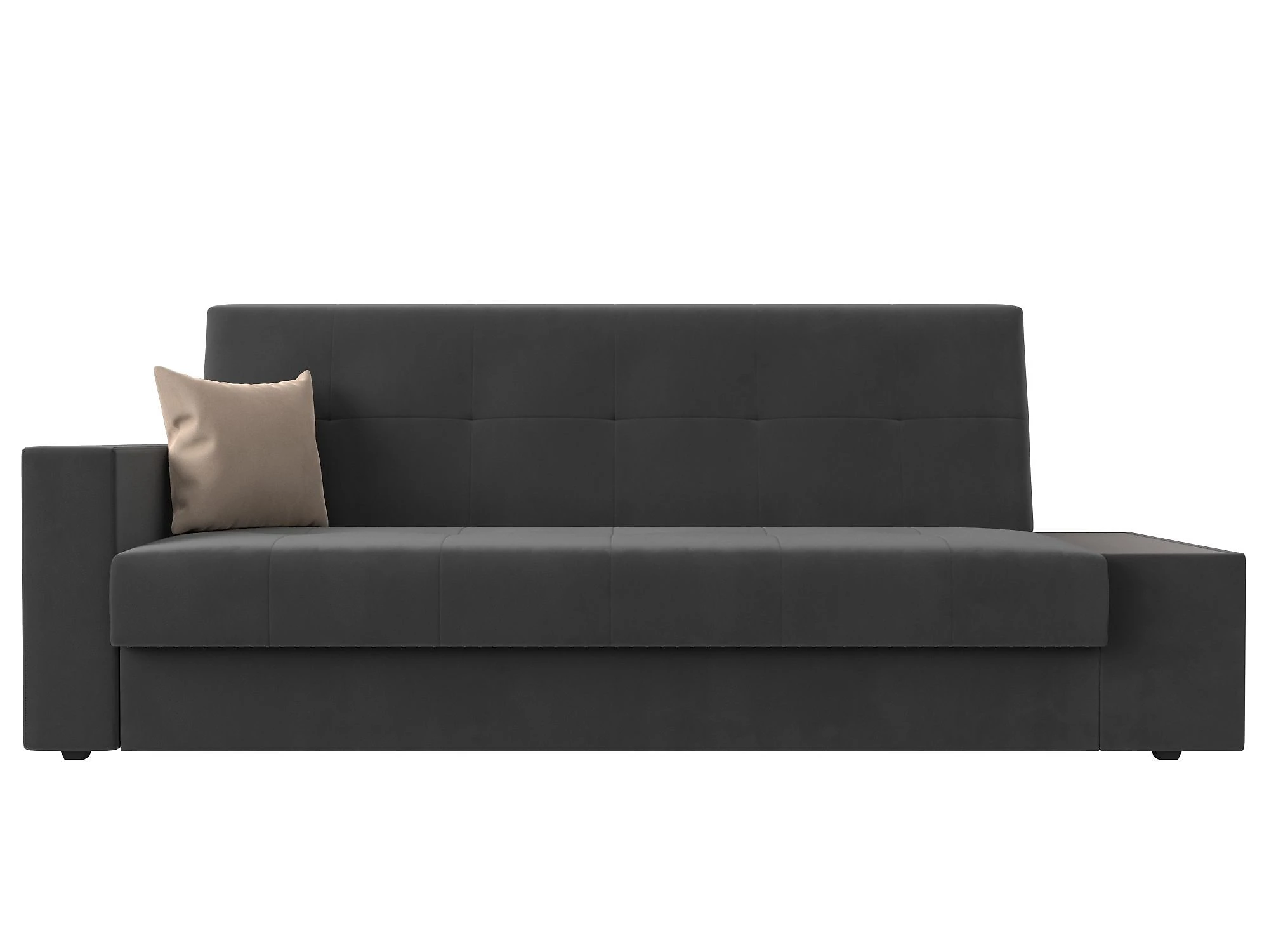 Прямой диван серого цвета Лига-020 Плюш Дизайн 12 книжка