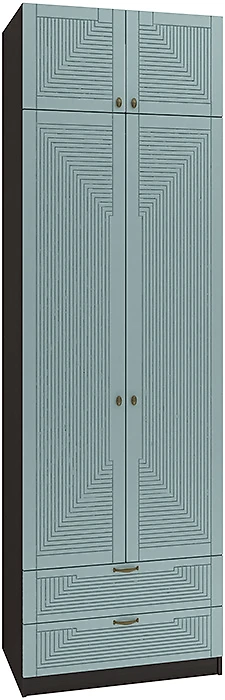 Синий распашной шкаф Фараон Д-7 Дизайн-3