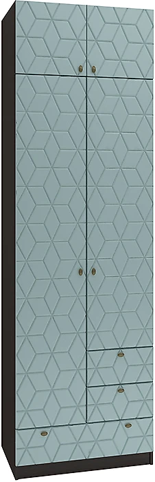 Синий распашной шкаф Сканди Д-12 Дизайн-3