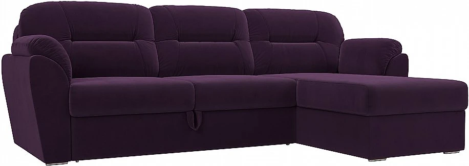 Угловой диван на деревянном каркасе Бостон Плюш Виолет