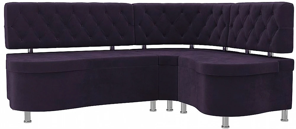 Двухместный диван на кухню Вегас Плюш Фиолет угловой