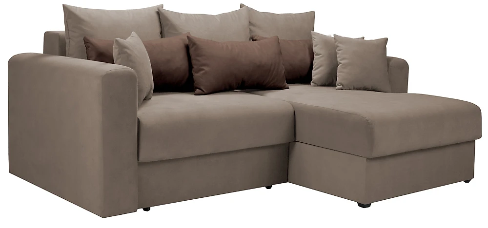 Угловой диван с независимым пружинным блоком Манхеттен Мокко