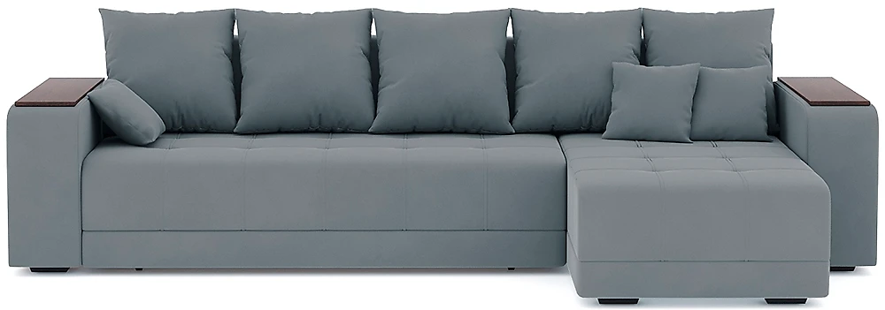 Серый угловой диван Дубай Плюш Дизайн-10