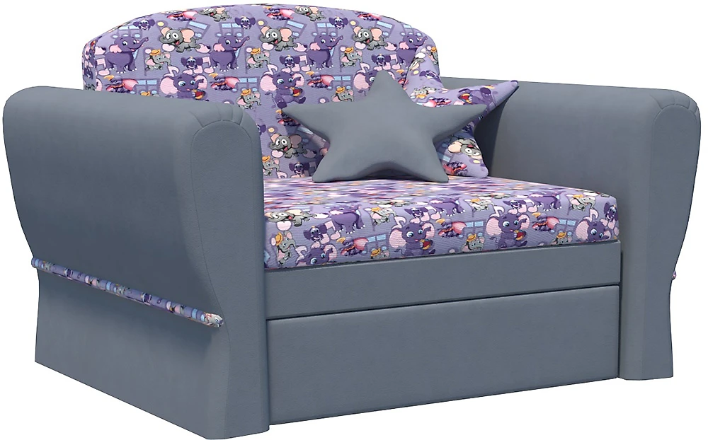 Одноместный выкатной диван Мини Слоники Виолет