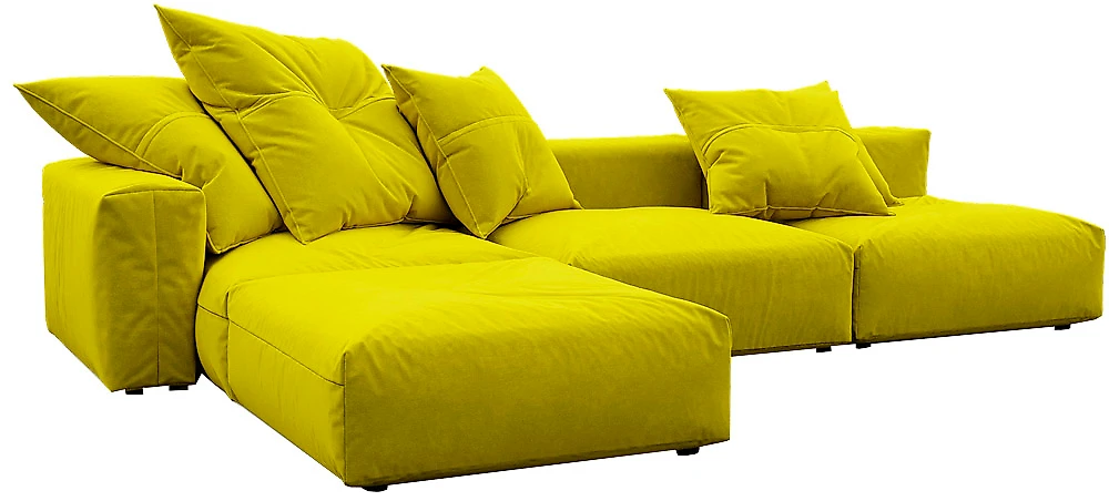 Угловой диван из ткани антикоготь Фиджи Еллоу