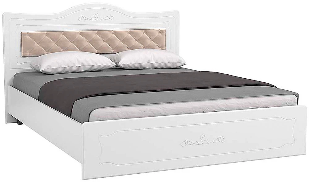 Двуспальная кровать Италия ИТ-9 с мягкой спинкой