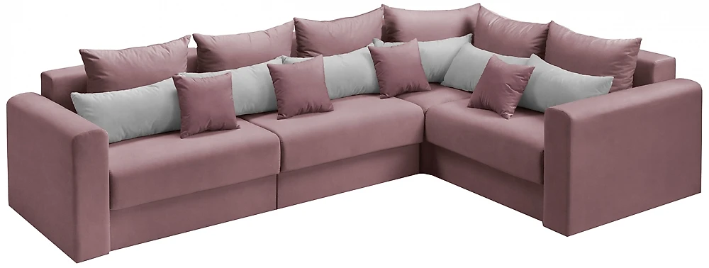 Угловой диван с подлокотниками Манхеттен Лонг Пудра