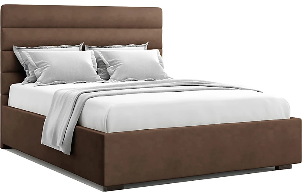 Современная двуспальная кровать Кареза Шоколад