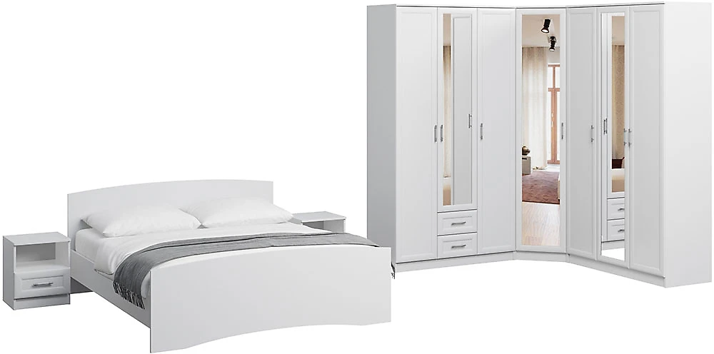 Модульная спальня  Милена-4 Белый