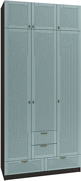 Синий распашной шкаф Фараон Т-18 Дизайн-3