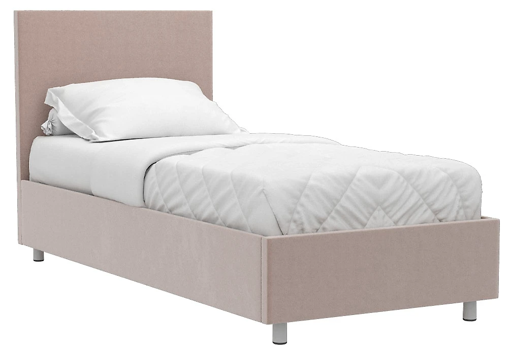 Кровать с мягкой спинкой Белла 90х200 с ламелями Плюш Стоун