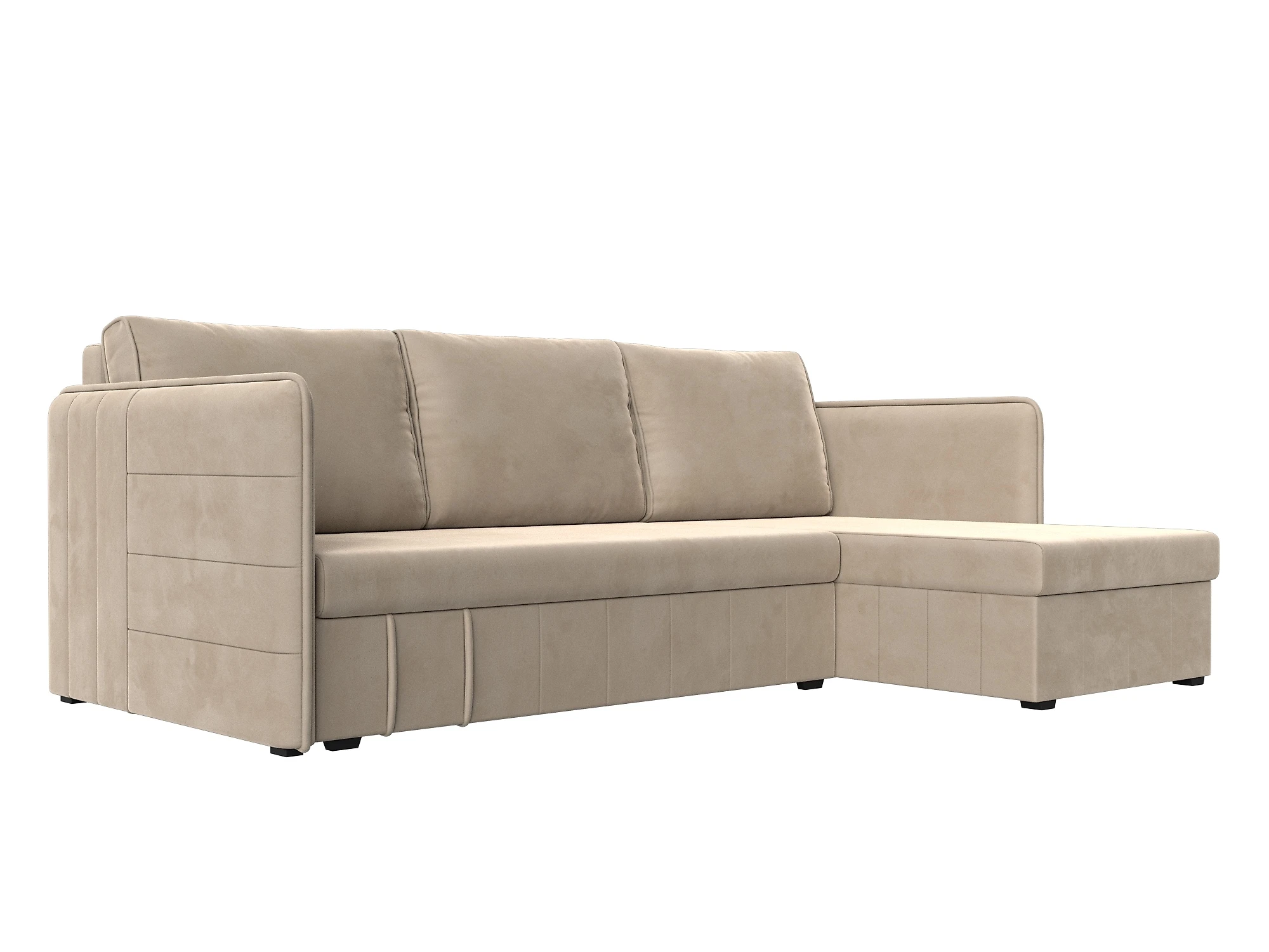 Угловой диван с ящиком для белья Слим Плюш Дизайн 1