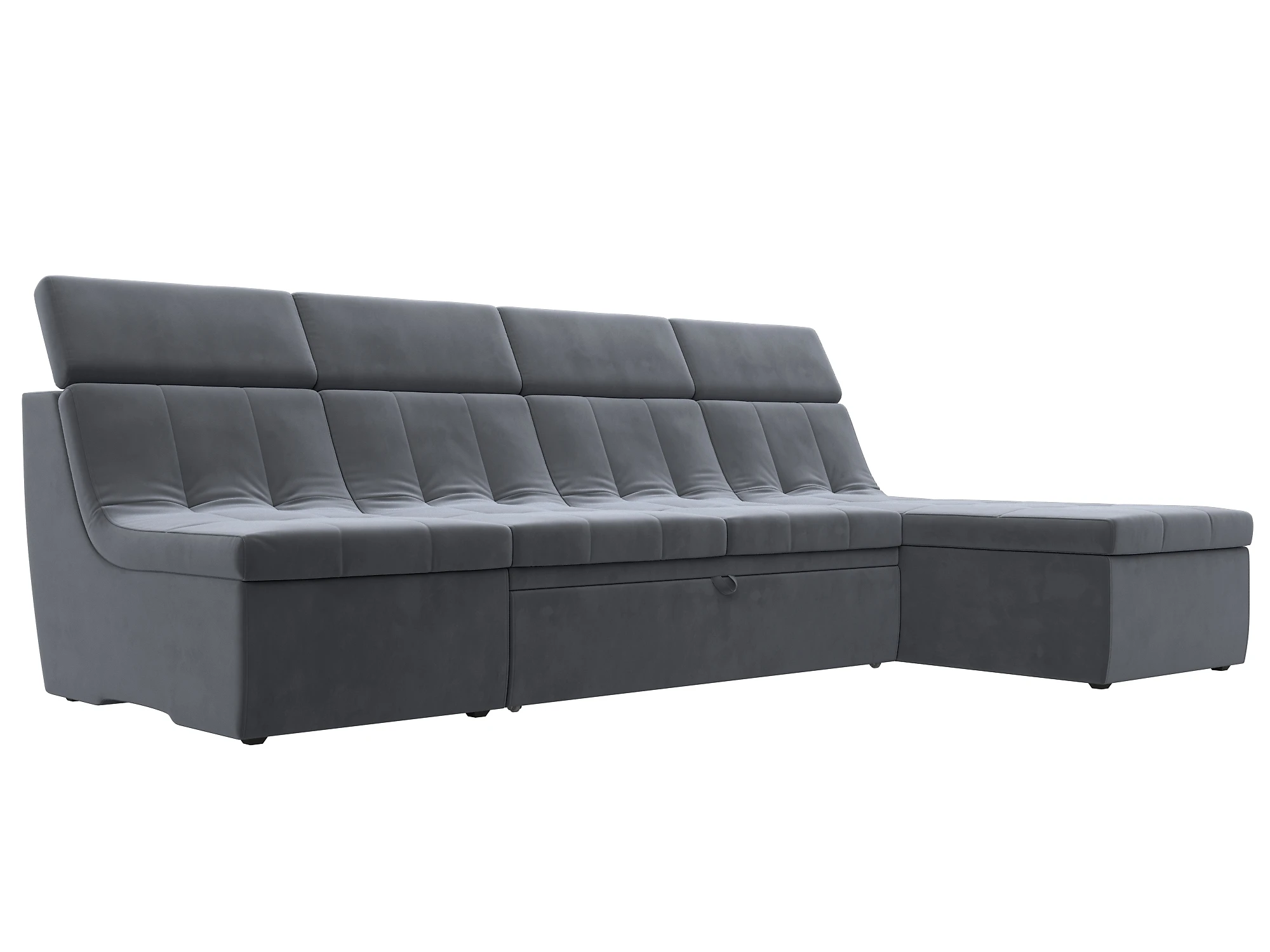 Серый угловой диван Холидей Люкс Плюш Дизайн 5