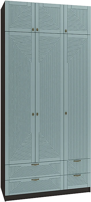 Синий распашной шкаф Фараон Т-14 Дизайн-3