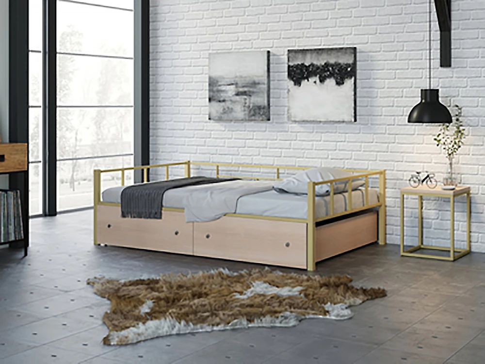 металлическая кровать Арга-120 с ящиками