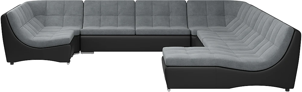 Чёрный модульный диван Монреаль-10 Плюш Графит