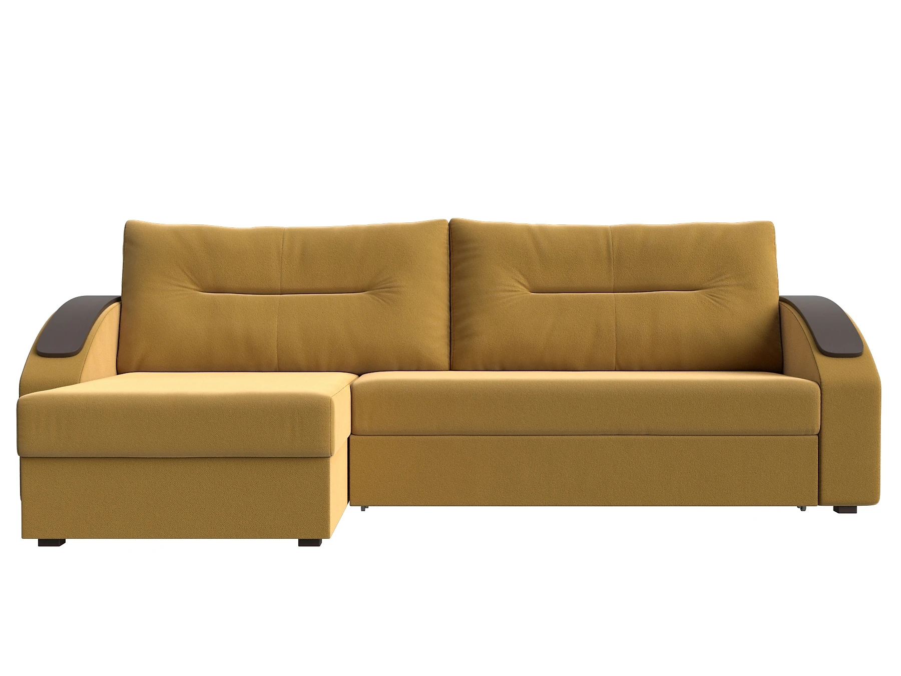 Угловой диван для дачи Канзас Плюш Елоу