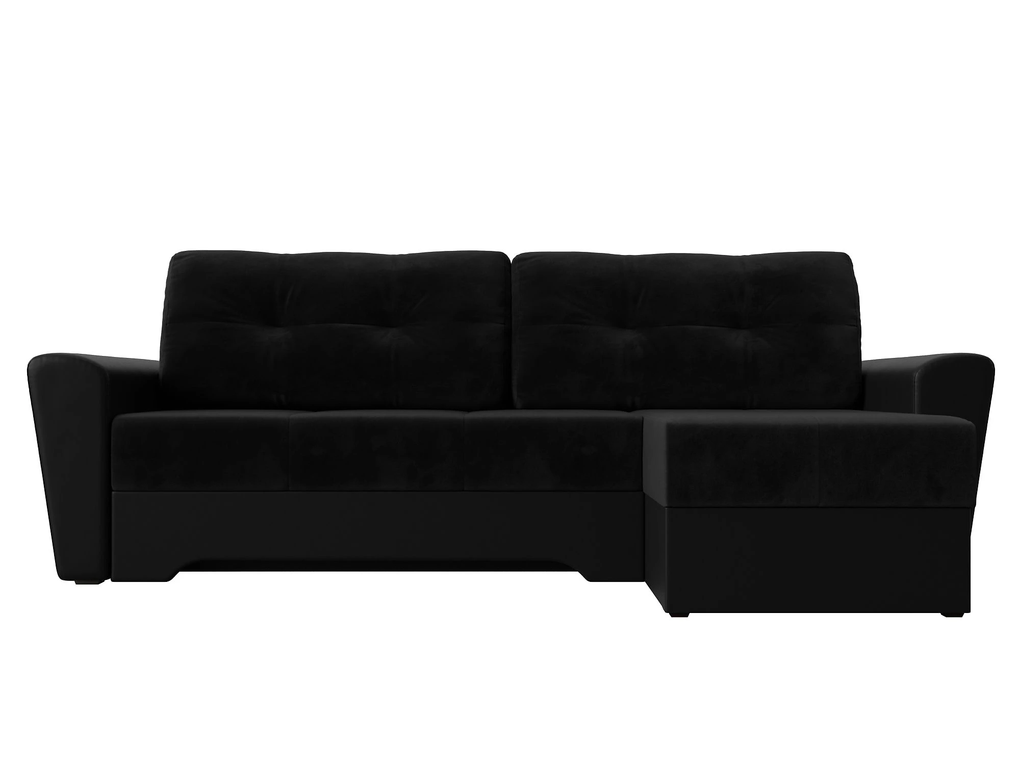 Чёрный угловой диван Амстердам Плюш Дизайн 16