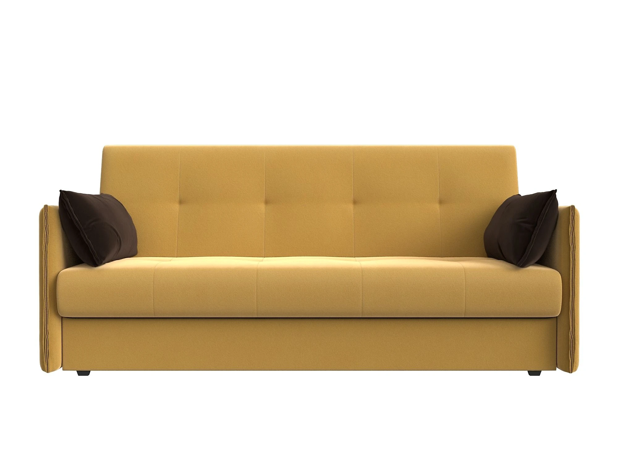 Жёлтый прямой диван Лига-018 Дизайн 7 книжка