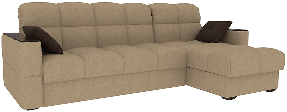 угловой диван с металлическим каркасом Тахко-СП Плюш Латте