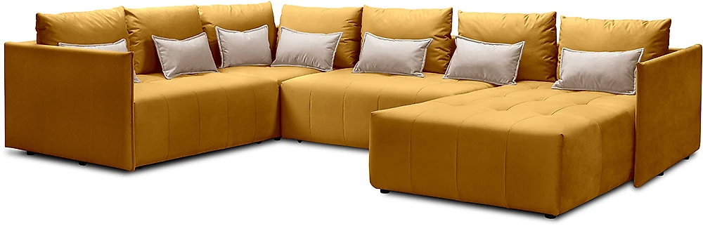 Угловой диван для ежедневного сна Чилетти П-образный Лайт Браун